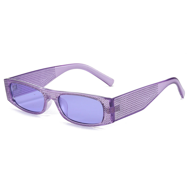 Wholesale PC Small Frame Electroplating Point Drill Sunglasses